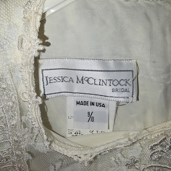 VINTAGE JESSICA MCCLINTOCK LACE WEDDING DRESS SZ 9/10. - Picture 8 of 14